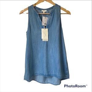 NWT joie soft Carley B chambray denim tank top